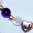 Rose Quartz and Amethyst Gemstone with Sterling Silver Letter Bead Bracelet B012