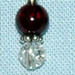 Garnet and Crystal Flake Quartz Gemstone Earrings E003