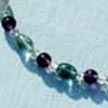 Rainbow Fluorite & Amethyst Gemstone Necklace N014